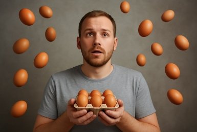 Лоток яиц покажет, насколько вы умны Сгенерировано ИИ