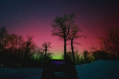 Северное сияние над Камчаткой Соцсети
