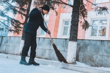 Погода, зима, город, уборка, снег ИА ChitaMedia Анастасия Москалёва