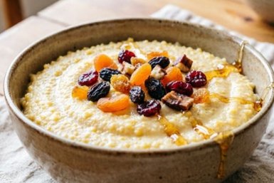 Кукурузная каша с сухофруктами и мёдом: сытный и легкий завтрак. И муж, и дети в восторге
