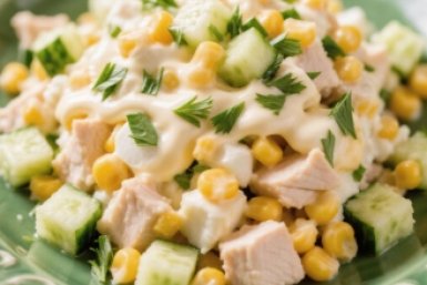 Салат "Дыхание лета" готовлю в 3 счёта: Варю курицу и яйца - получаю белковую "бомбу"