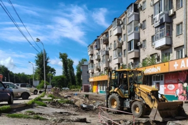 В Хабаровске на пересечении Краснореченской и Строительной оборудуют автобусную остановку Пресс-служба администрации Хабаровска
