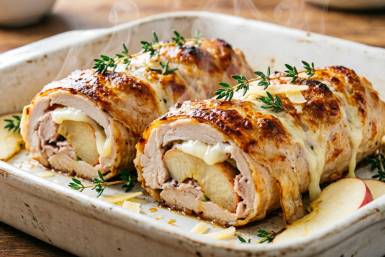 Сочные куриные рулетики с яблоком и сыром в духовке - изысканный ужин