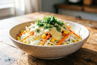Салат из капусты с кукурузой и морковью: одна ложка горчицы — и блюдо превращается в шедевр