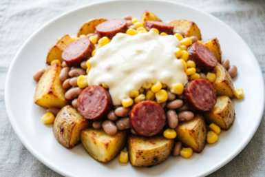 Оливье больше не канает: салат с копченой колбасой и хрустящим жареным картофелем — новый новогодний тренд