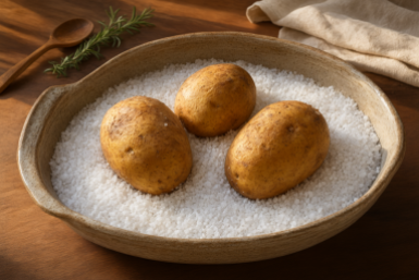 Готовлю картошку без капли масла — на подушке из соли: вкуснота с дымком и золотистой корочкой