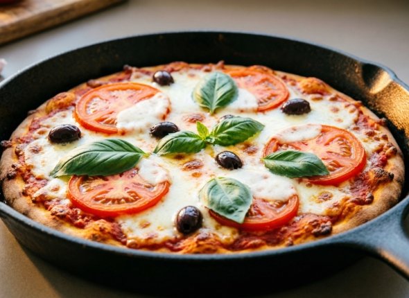 Быстрая пицца на сковороде: сочная и ароматная — когда хочется вкуснятины прямо сейчас