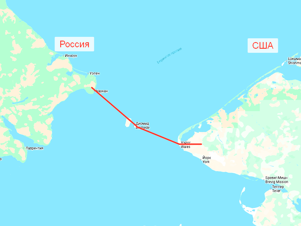 Место предполагаемого тоннеля Google map