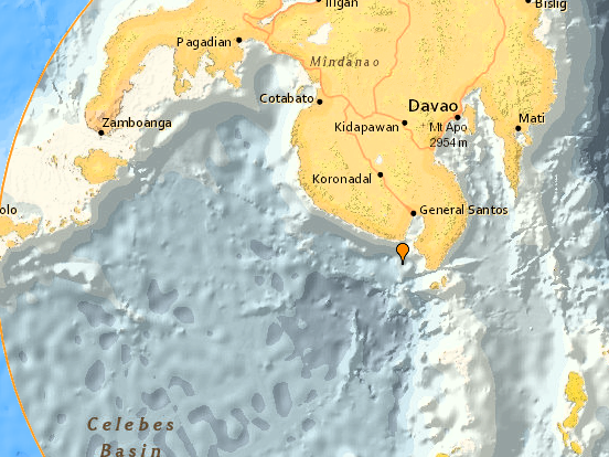 Землетрясение на Филиппинах earthquaketrack.com