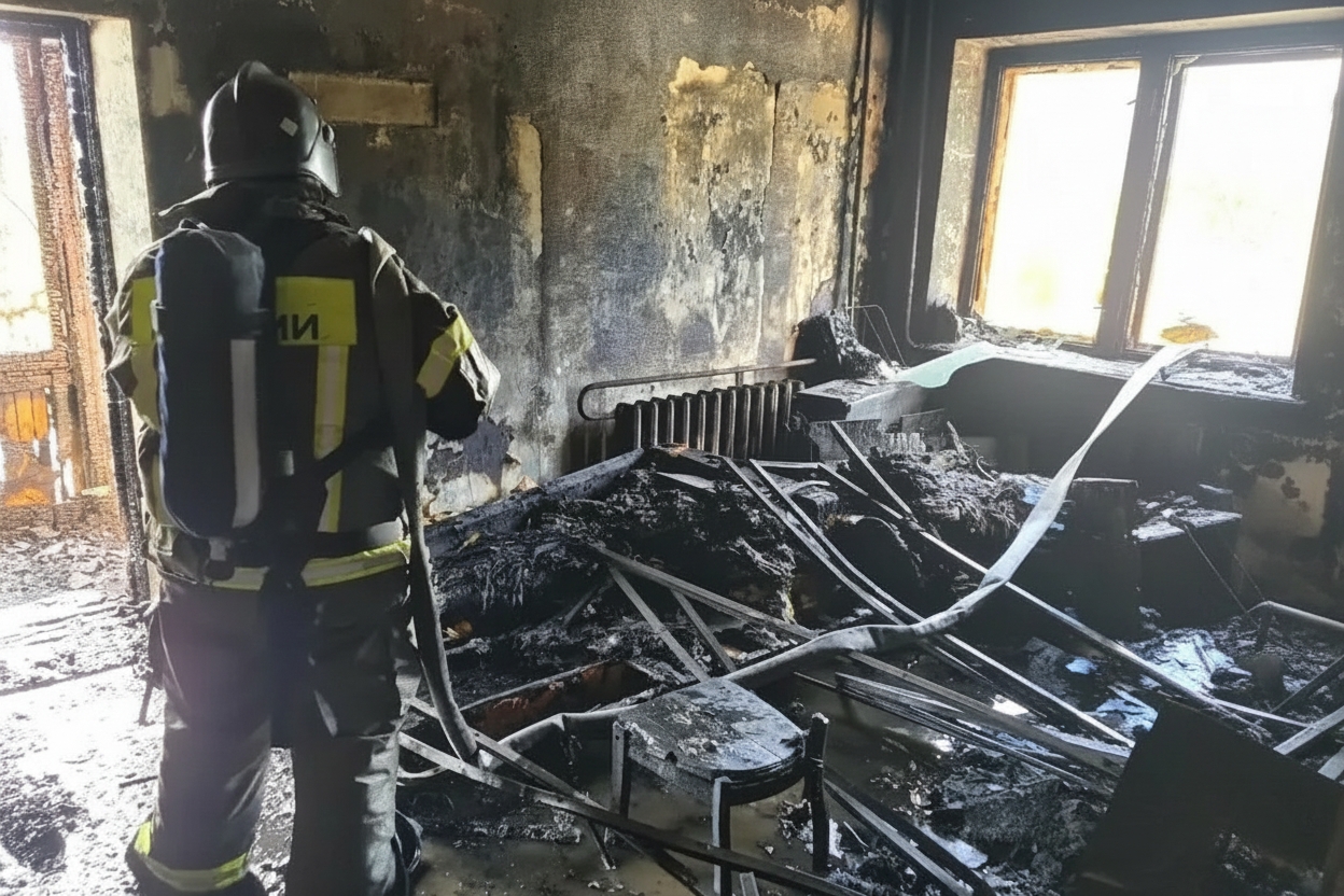 Пожар МЧС России по Магаданской области