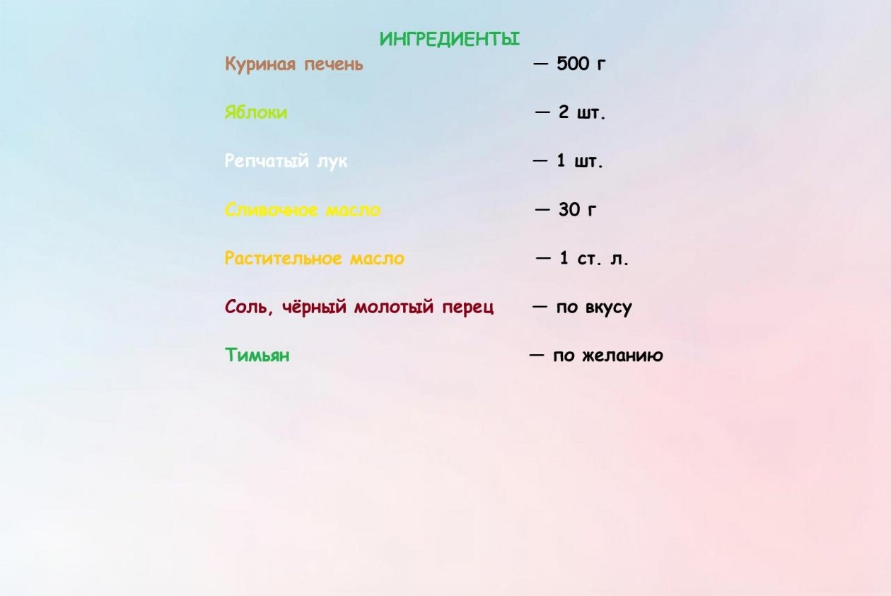 Ингредиенты