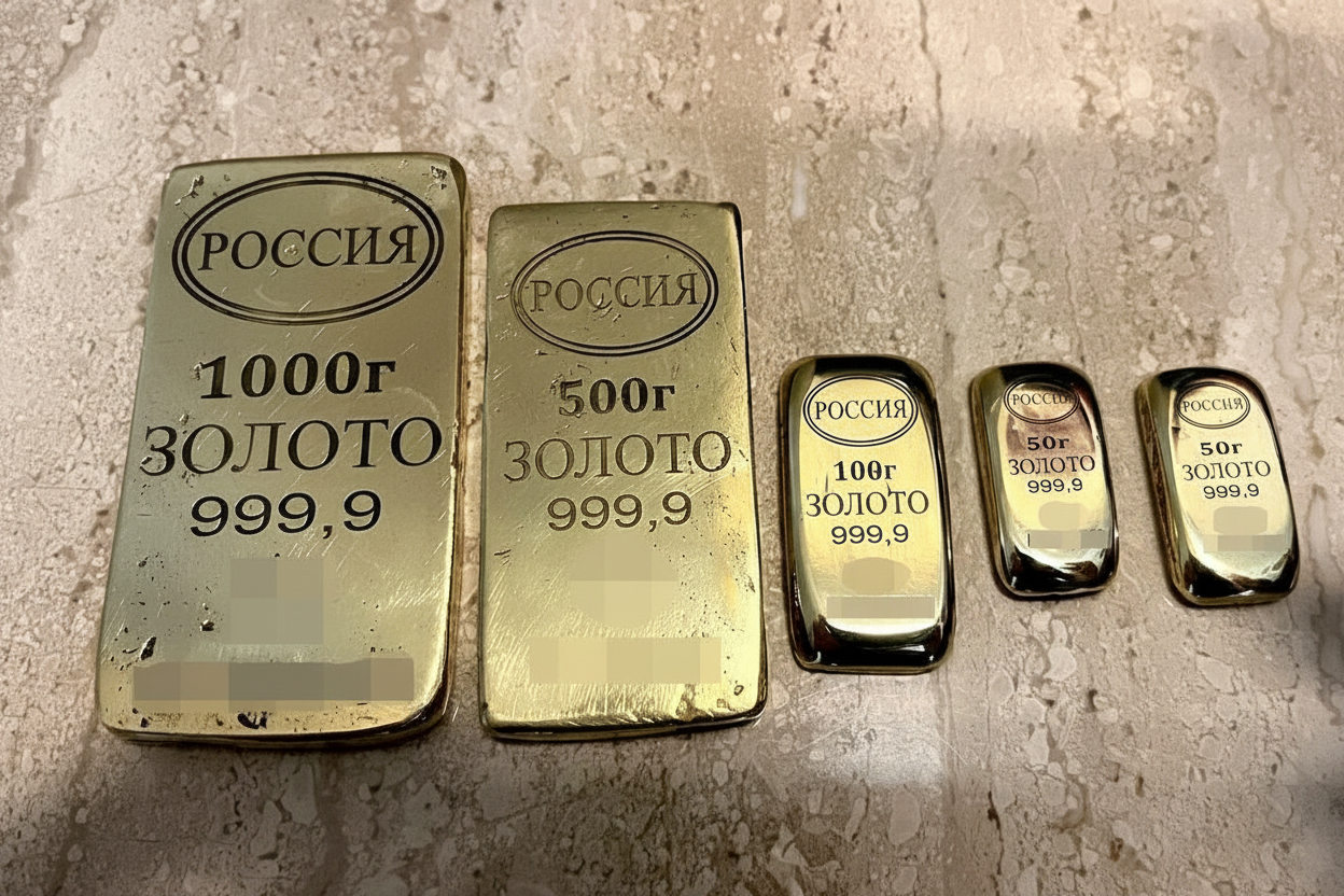 Изъятые у московской курьерши муляжи золотых слитков Пресс-служба УФСБ России по Камчатскому краю