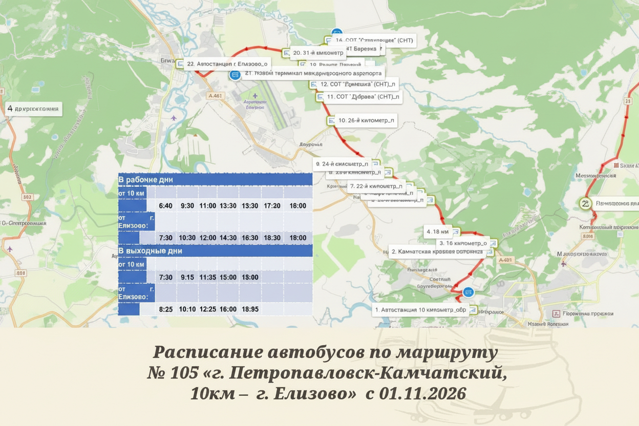 Автобусы переходят на зимнее расписание Минтранс Камчатского края